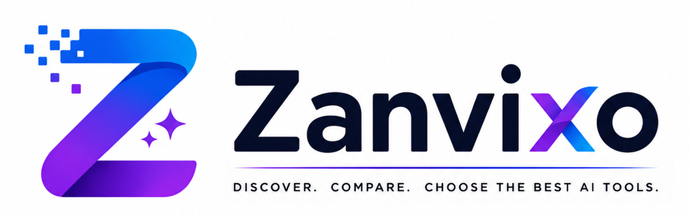 Zanvixo official logo with a modern blue and purple gradient Z icon representing an AI tools discovery and comparison platform.